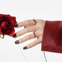 Women Irregular CZ Heart 925 Sterling Silver Adjustable Ring - KIAHMILLA