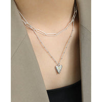 Women Irregular Love Heart 925 Sterling Silver Necklace - KIAHMILLA