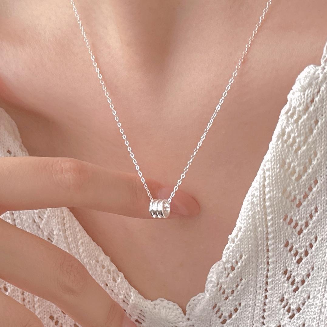 Women Simple Lucky Beads 925 Sterling Silver Necklace - KIAHMILLA