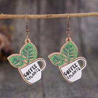 Wooden Alloy Dangle Earrings - Coolpeacock