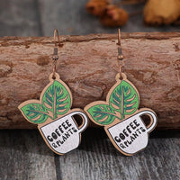 Wooden Alloy Dangle Earrings - Coolpeacock