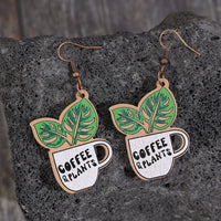 Wooden Alloy Dangle Earrings - Coolpeacock